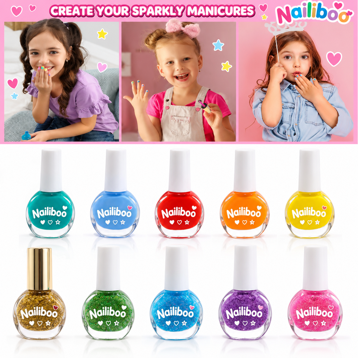 Water Removable Nail Polish (3 pcs)